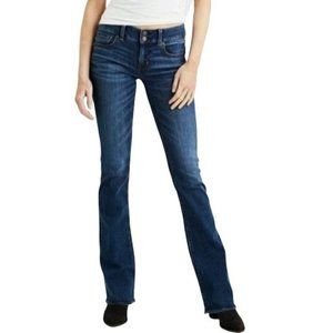 American Eagle Artist Stretch Boot Cut Low Rise Jeans Women's 8 Long Dark Wash